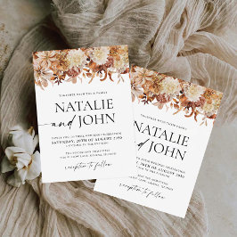 Bröllopsinbjudan Rustic Höst löv Bröllop Inbjudningar