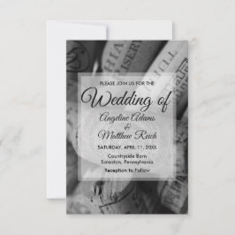 Bröllopsinbjudan Rustic Vin Kork Inbjudningar