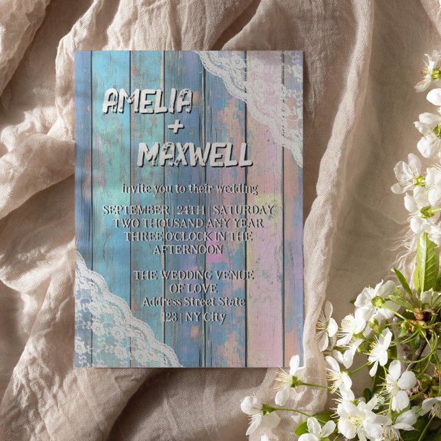 Bröllopsinbjudan shabby chic och Snöre Inbjudningar (Skapare uppladdad)