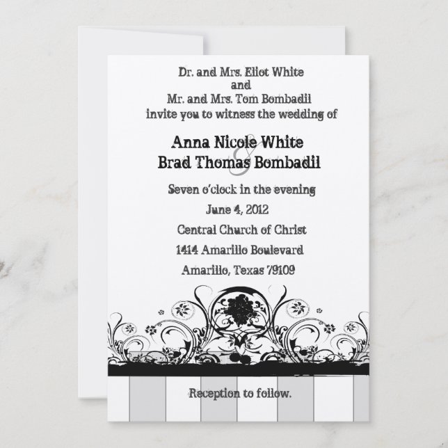 Bröllopsinbjudan Shabby Gammala västern Inbjudningar (Framsida)