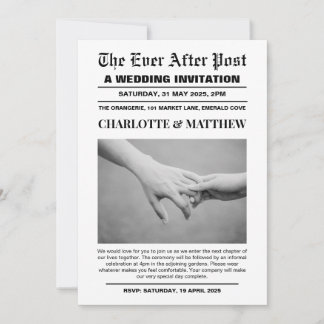 Bröllopsinbjudan, sidnyhet inbjudningar