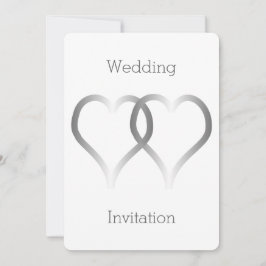 Bröllopsinbjudan Silver Hearts Inbjudningar