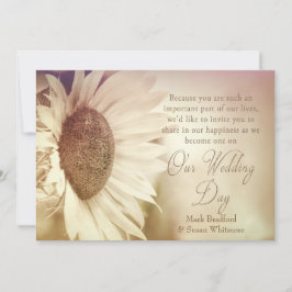 Bröllopsinbjudan - Solros - Mjuka effekter Inbjudningar