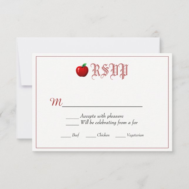 Bröllopsinbjudan som en saga OSA kort (Framsida)