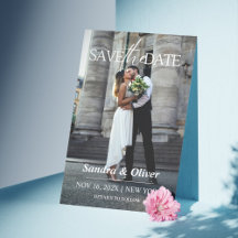 Bröllopsinbjudan - Spara datum Grått Pappert utsee