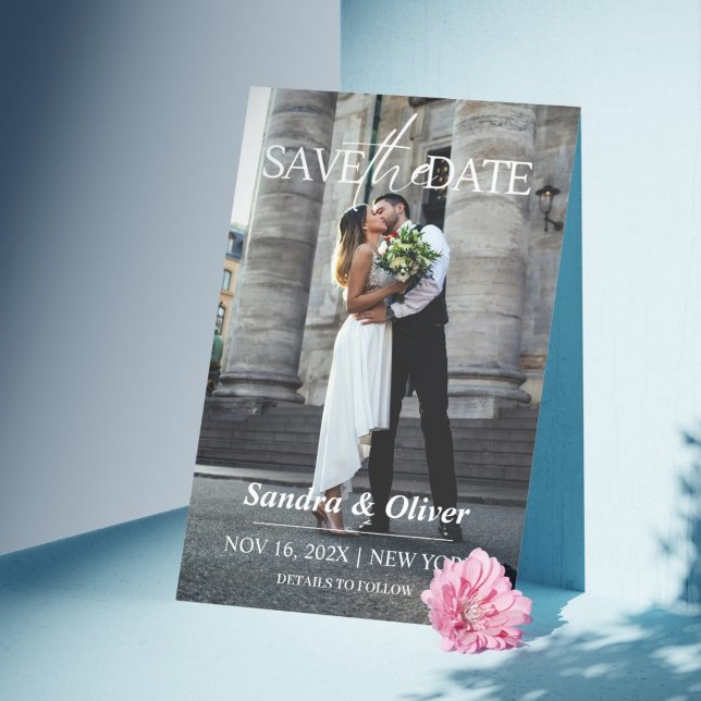 Bröllopsinbjudan - Spara datum Grått Pappert utsee Spara Datumet (Wedding Invitation – Save the Date Grey Paper Look)