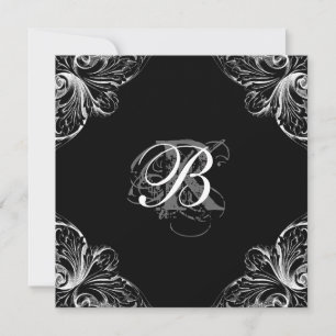 Bröllopsinbjudan Spara Monogram för Elegant av dat Datumet