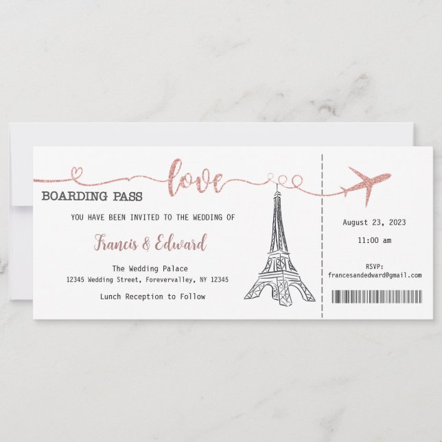 Bröllopsinbjudan, Stationär Bröllop, Kärlek Inbjudningar (Framsida)