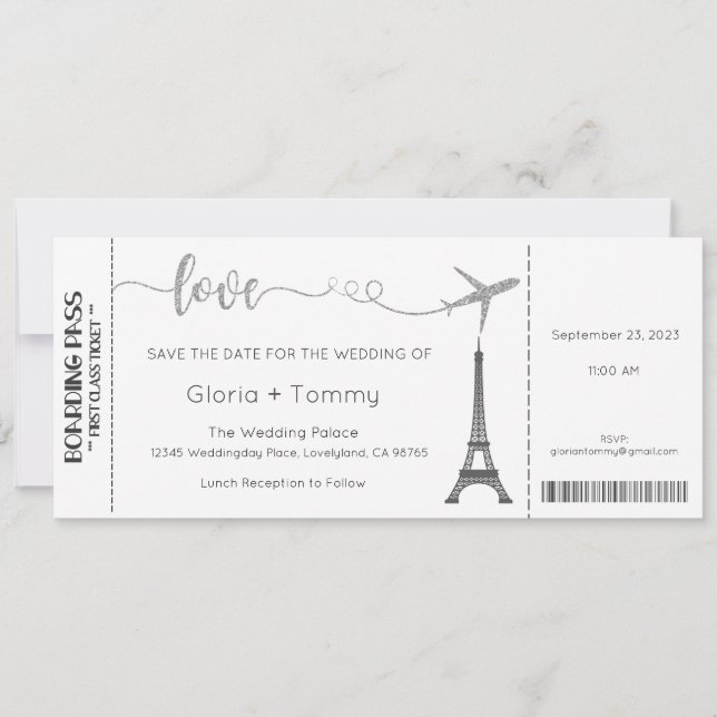 Bröllopsinbjudan, Stationär Bröllop, Kärlek Inbjudningar (Framsida)