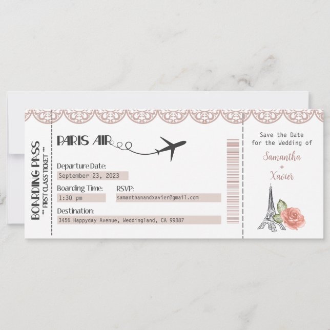 Bröllopsinbjudan, Stationär Bröllop, Kärlek Inbjudningar (Baksida)