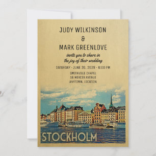 Bröllopsinbjudan Stockholm Sverige Inbjudningar