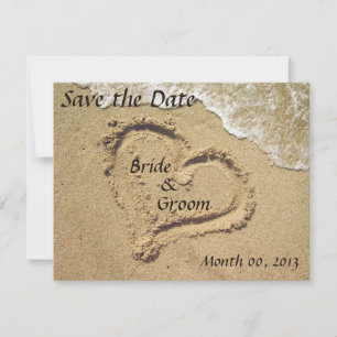 Bröllopsinbjudan strand Save the Date Spara Datumet