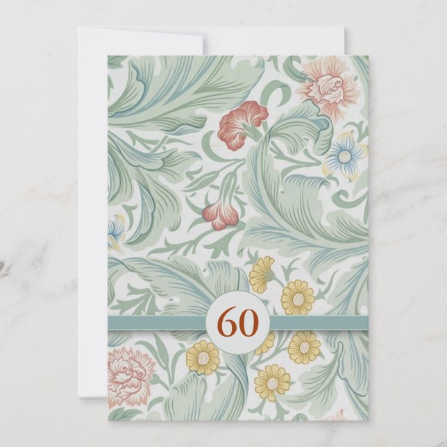 Bröllopsinbjudan till 60-årsdag för äktenskapet inbjudningar (Framsida)