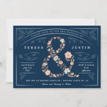 Bröllopsinbjudan till Ampersand Blommigt