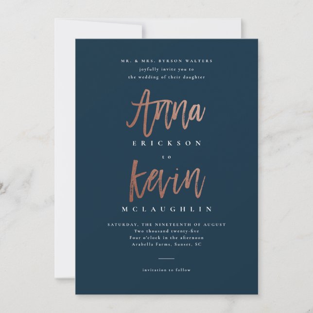 Bröllopsinbjudan till Anna och Kevin Inbjudningar (Framsida)