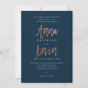 Bröllopsinbjudan till Anna och Kevin Inbjudningar