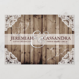 Bröllopsinbjudan till Antique White Snöre Inbjudningar