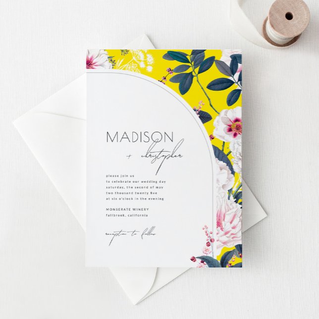 Bröllopsinbjudan till Art nouveau Blommigt Inbjudningar (Skapare uppladdad)