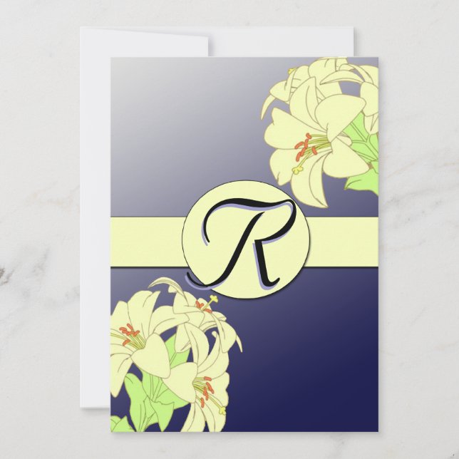 Bröllopsinbjudan till Art nouveau Lillies Inbjudningar (Framsida)