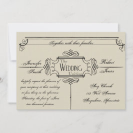 Bröllopsinbjudan till art nouveau Posh Wedding Inbjudningar