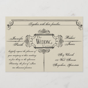 Bröllopsinbjudan till art nouveau Posh Wedding Inbjudningar