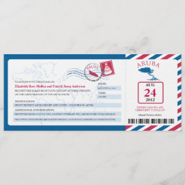 Bröllopsinbjudan till Aruba Airmail Boarding Pass Inbjudningar