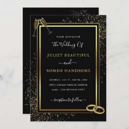 Bröllopsinbjudan till Black and Guld Ringar