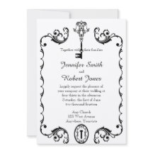 Bröllopsinbjudan till Black and White Nyckel