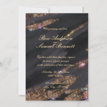 Bröllopsinbjudan till Black Glitter