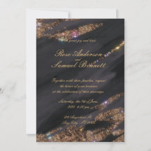 Bröllopsinbjudan till Black Glitter