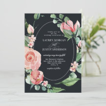 Bröllopsinbjudan till blommigt för midnattsbloom e