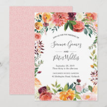 Bröllopsinbjudan till blommigten Fall vår