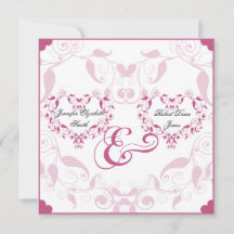 Bröllopsinbjudan till Blommigten Ro Heart