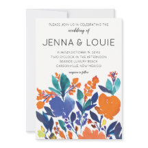 Bröllopsinbjudan till bloombröllop med brant Blomm