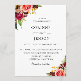 Bröllopsinbjudan till Böhmen Blooms Inbjudningar