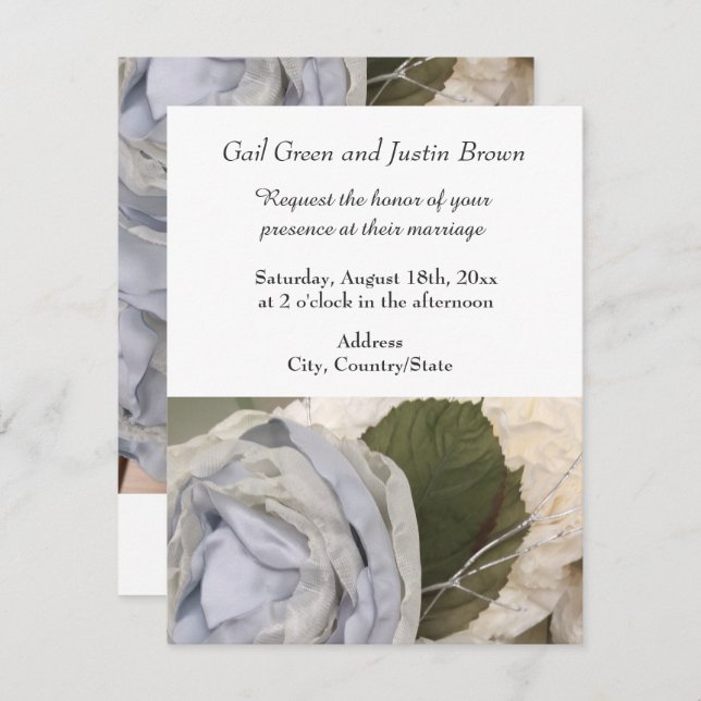 Bröllopsinbjudan till bonusbröllop inbjudningar (Fram/baksida)