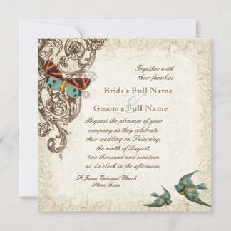 Bröllopsinbjudan till Botanica - Cream Tan Inbjudningar