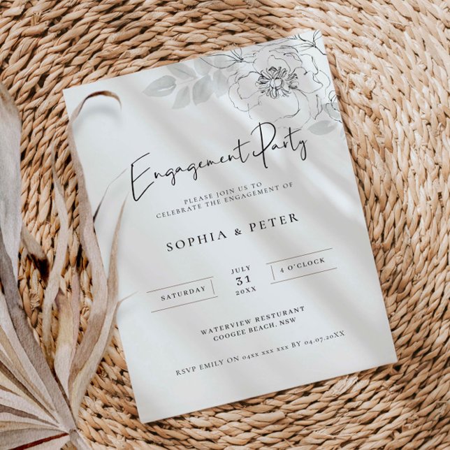 Bröllopsinbjudan till botanisk illustrationsfest inbjudningar (Skapare uppladdad)