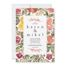 Bröllopsinbjudan till botaniskt blodfläcksfärgning