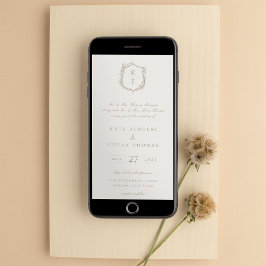 Bröllopsinbjudan till botaniskt Vapensköld Monogra Inbjudningar