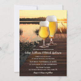 Bröllopsinbjudan till Brewery Beer Sunset Wedding Inbjudningar