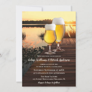 Bröllopsinbjudan till Brewery Beer Sunset Wedding Inbjudningar