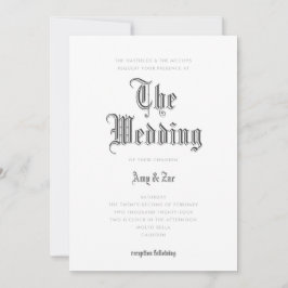 Bröllopsinbjudan till Bröllop Blackletter Inbjudningar