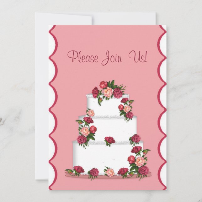 Bröllopsinbjudan till Bröllop Cake Wedding Inbjudningar (Framsida)