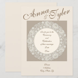 Bröllopsinbjudan till Bröllop Doily Wedding Inbjudningar
