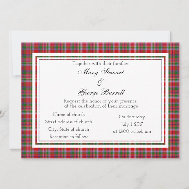 Bröllopsinbjudan till Burrell Scottish Wedding Inbjudningar (Framsida)