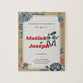 Bröllopsinbjudan till Calaveras (Gay) (Färg 4) Pussel