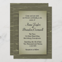Bröllopsinbjudan till Camouflage Grönt Bark Design