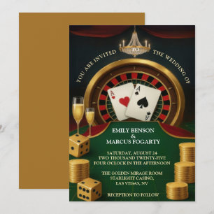 Bröllopsinbjudan till Casino Las Vegas Inbjudningar