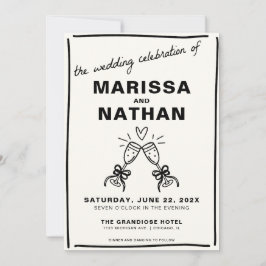 Bröllopsinbjudan till Champagne Inbjudningar